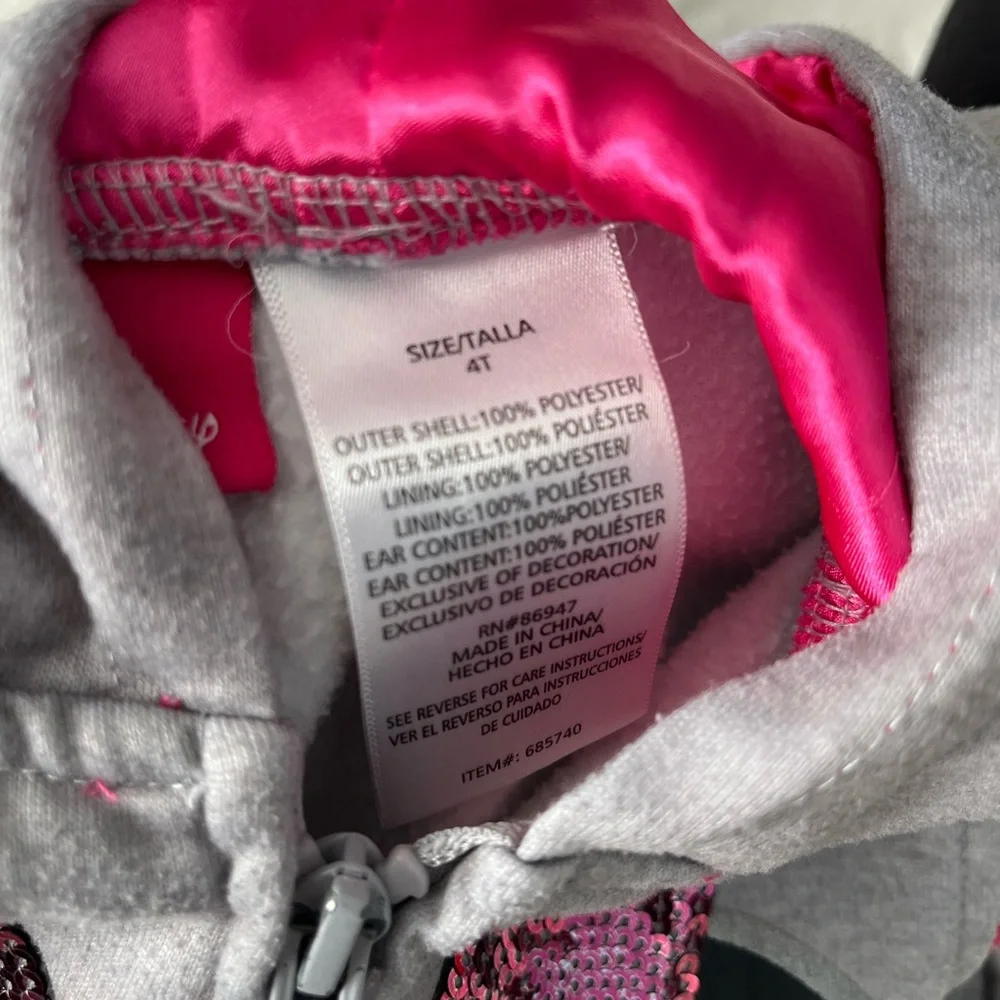 Kids Minnie Mouse Hoodie - Pink and Grey - Picture 7 of 7